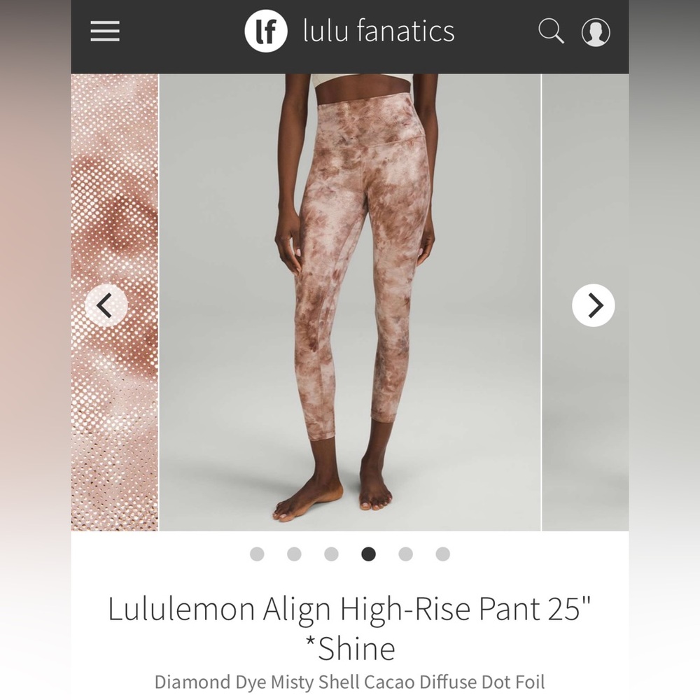 Lululemon High-Rise foil metallic Tie-Dye Leggings size 2